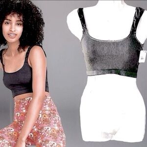 Free People FP Movement NWT Free Throw Smocked Strap Ribbed Cami/Crop Top, XS/S